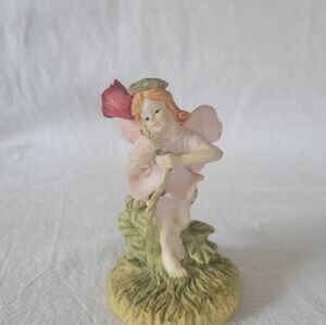 Fairy with Red Rose Figurine